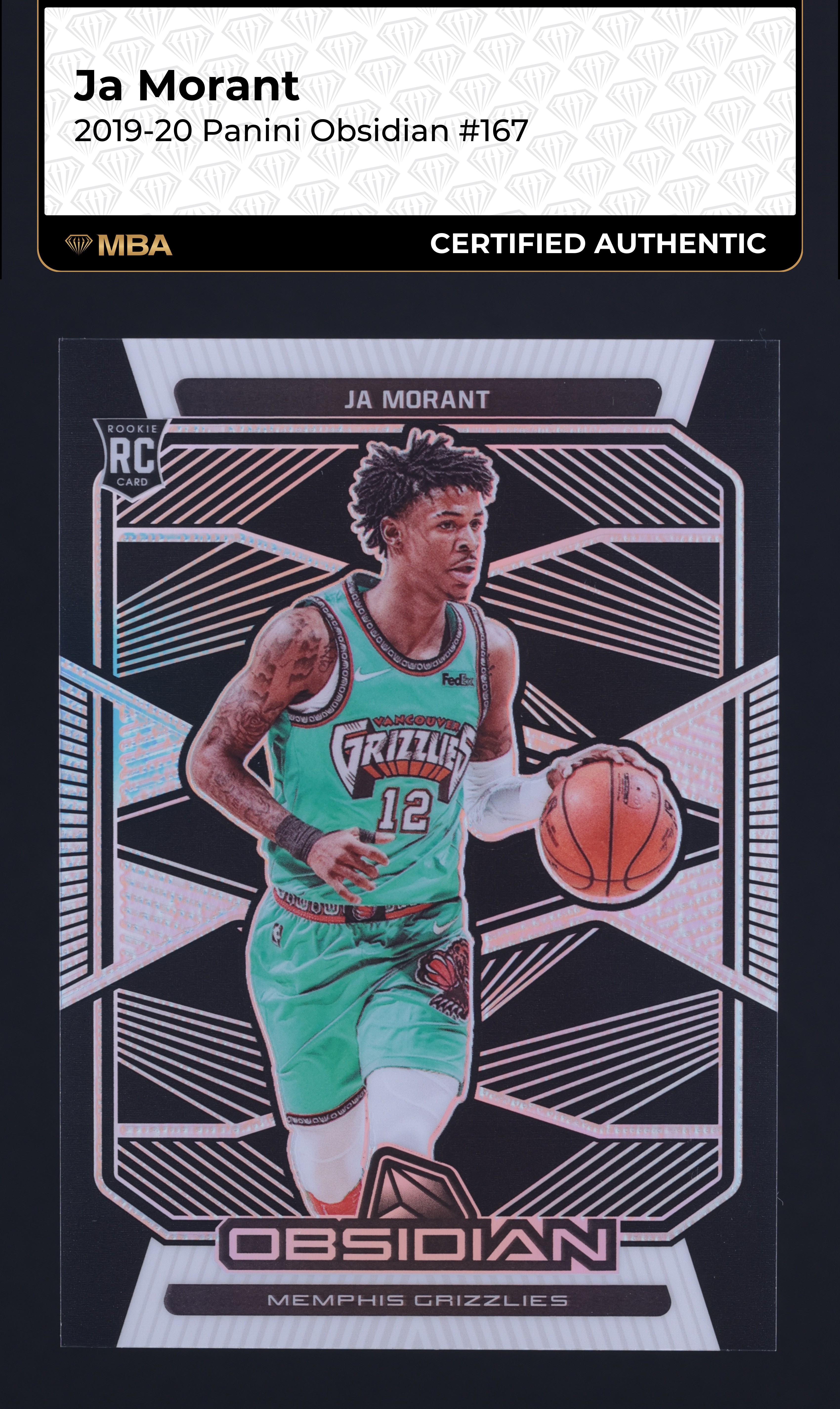 2019 Panini Obsidian Ja Morant ROOKIE #167 MBA AUTH