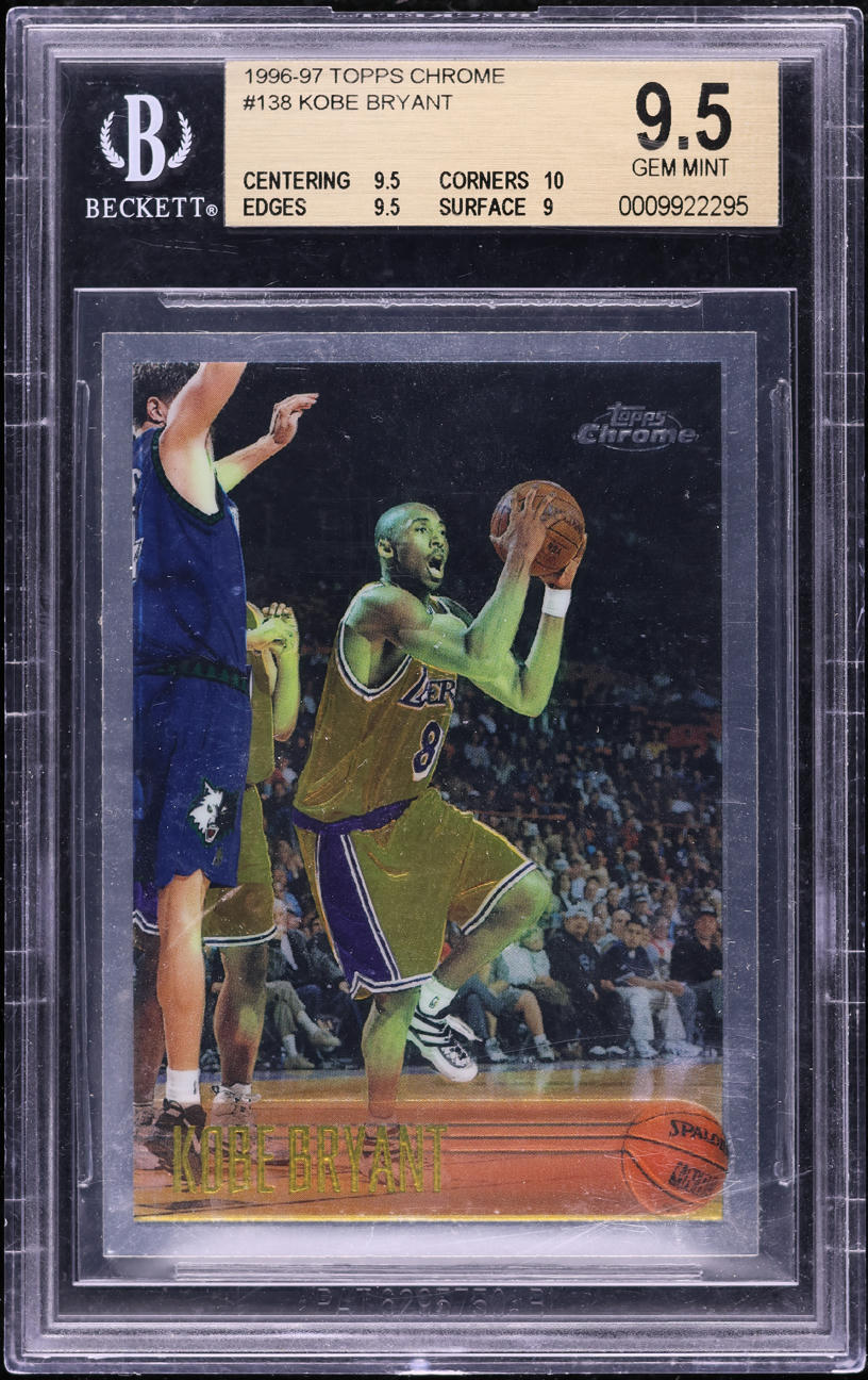 1996 Topps Chrome Kobe Bryant ROOKIE #138 BGS 9.5 GEM MINT