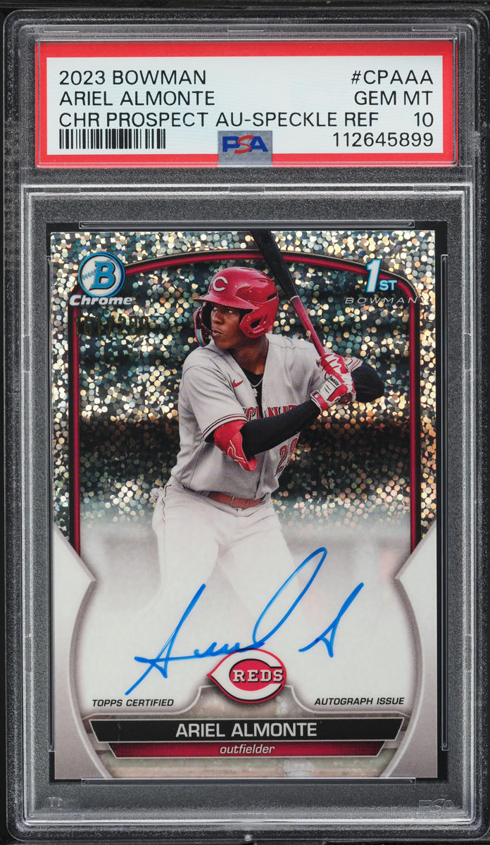 2023 Bowman Chrome Prospect Speckle Ariel Almonte AUTO /299 #CPAAA PSA 10 GEM