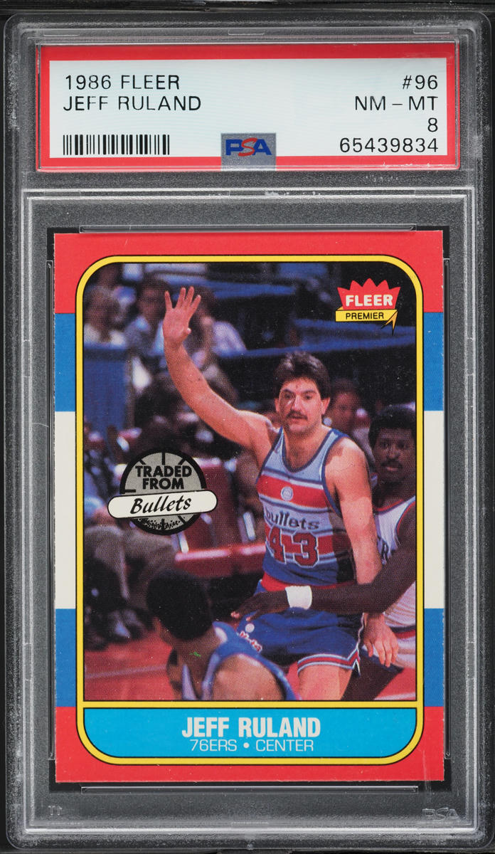 1986 Fleer Basketball Jeff Ruland #96 PSA 8 NM-MT