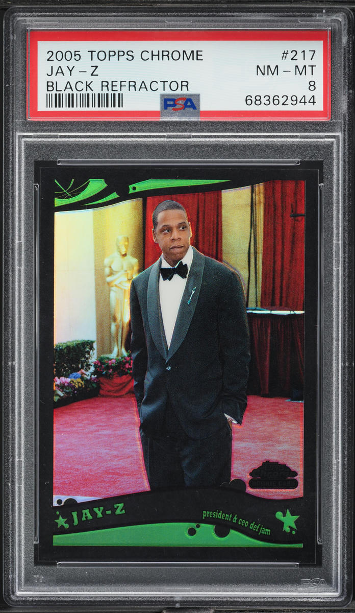 2005 Topps Chrome Black Refractor Jay-Z /399 #217 PSA 8 NM-MT