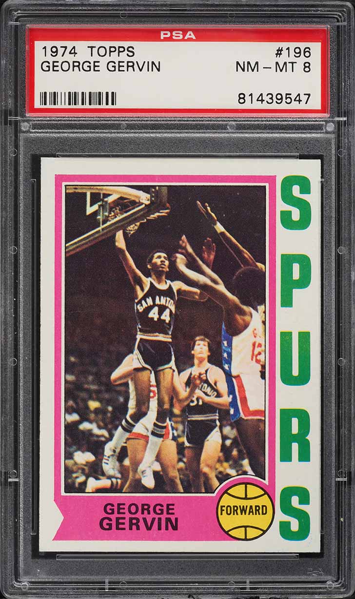 1974 Topps Basketball George Gervin ROOKIE #196 PSA 8 NM-MT