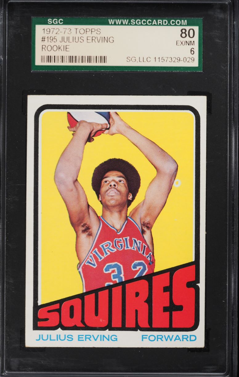 1972 Topps Basketball Julius Erving ROOKIE #195 SGC 6 EXMT