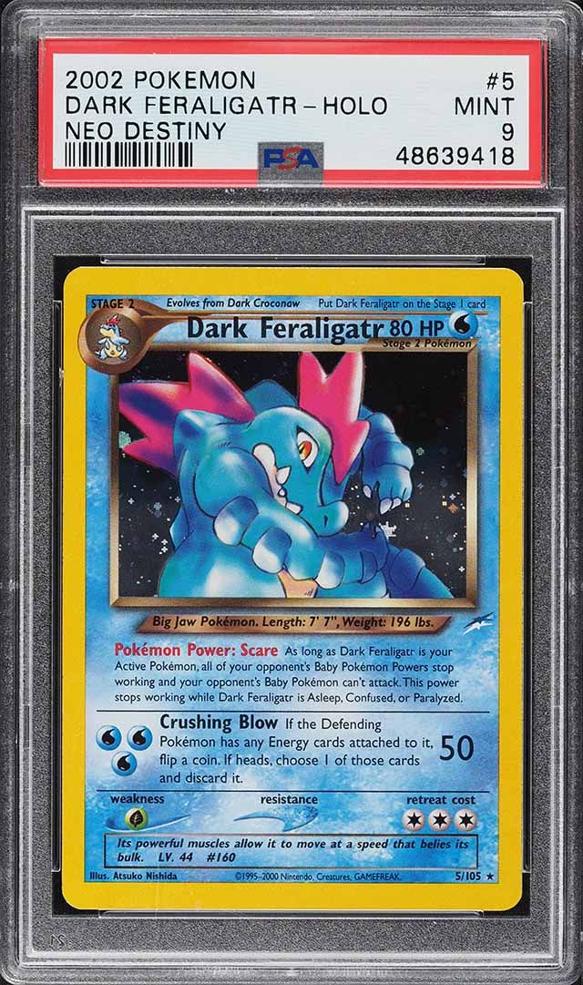 2002 Pokemon Neo Destiny Holo Dark Feraligatr #5 PSA 9 MINT