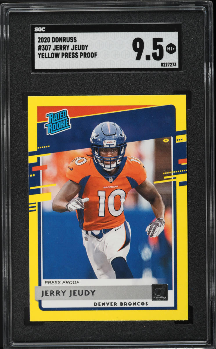 2020 Donruss Yellow Press Proof Jerry Jeudy ROOKIE #307 SGC 9.5 MINT+