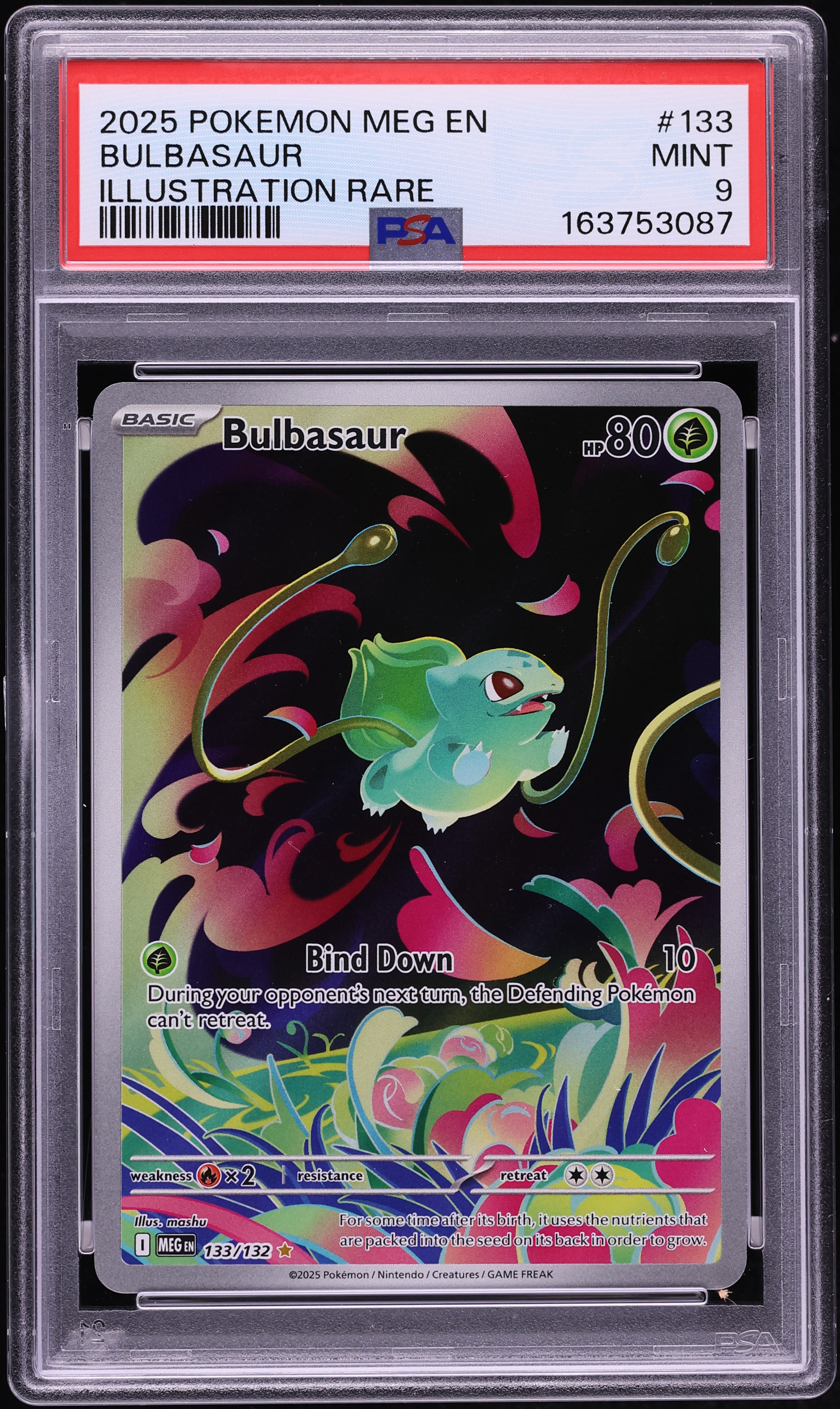 2025 Pokemon Mega Evolution IR Bulbasaur #133 PSA 9 MINT