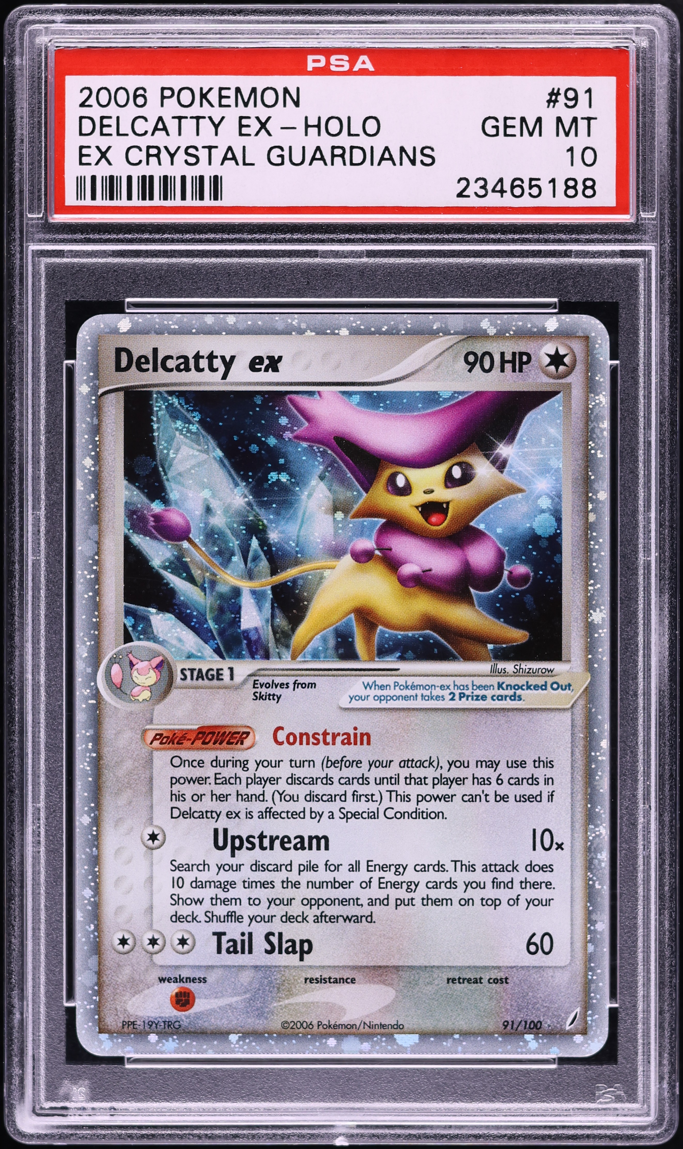 2006 Pokemon EX Crystal Guardians Holo Delcatty ex #91 PSA 10 GEM MINT