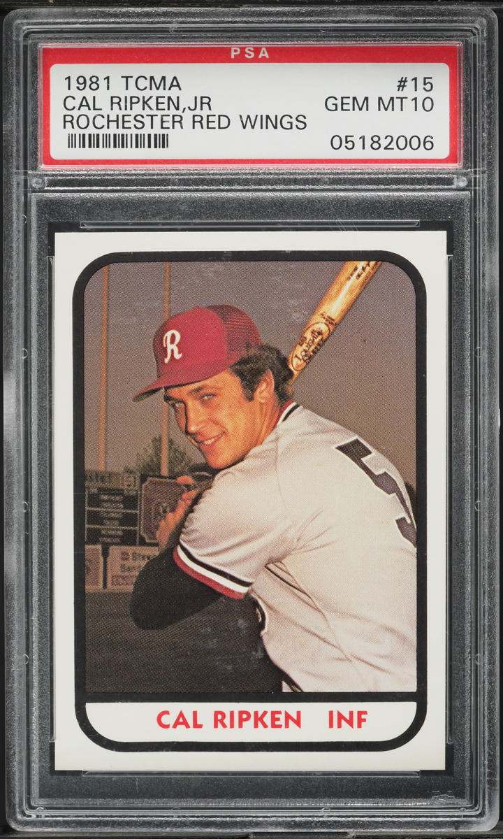 1981 TCMA Rochester Red Wings Cal Ripken Jr. ROOKIE #15 PSA 10 GEM MINT