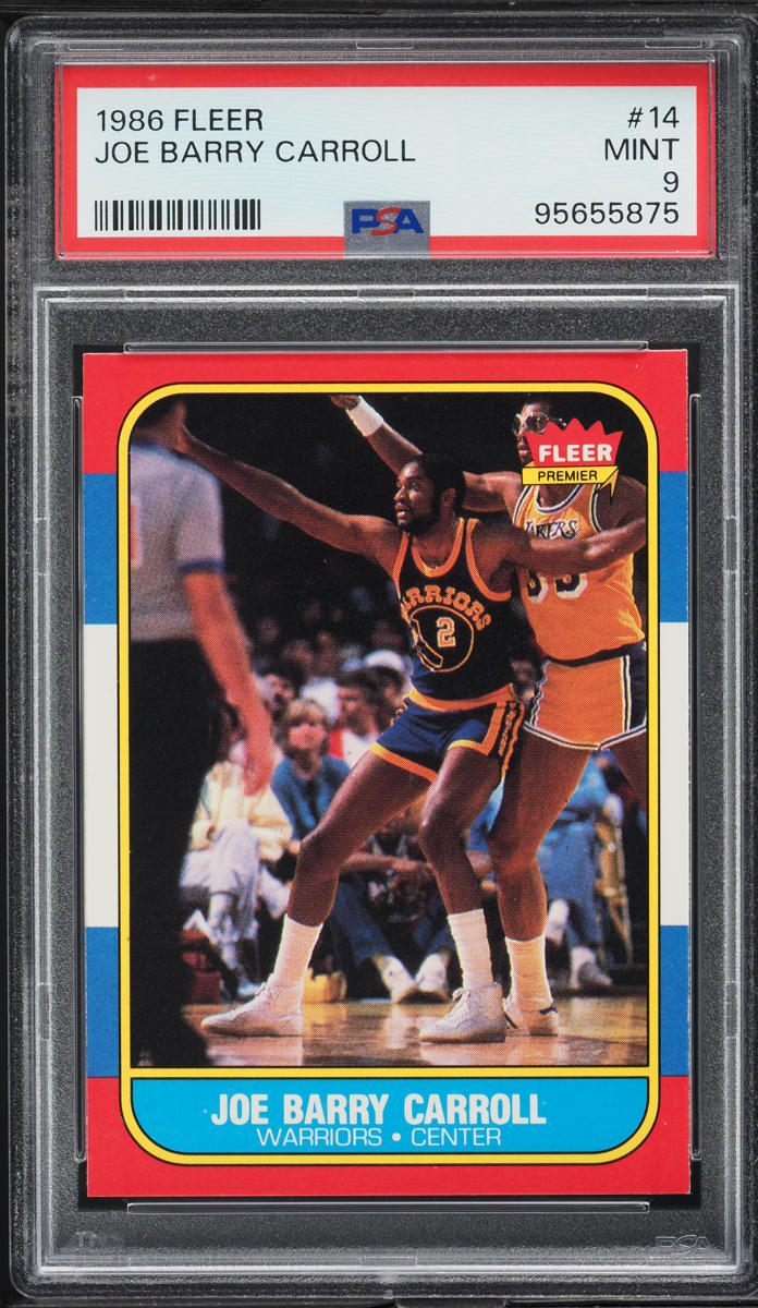 1986 Fleer Basketball Joe Barry Carroll #14 PSA 9 MINT