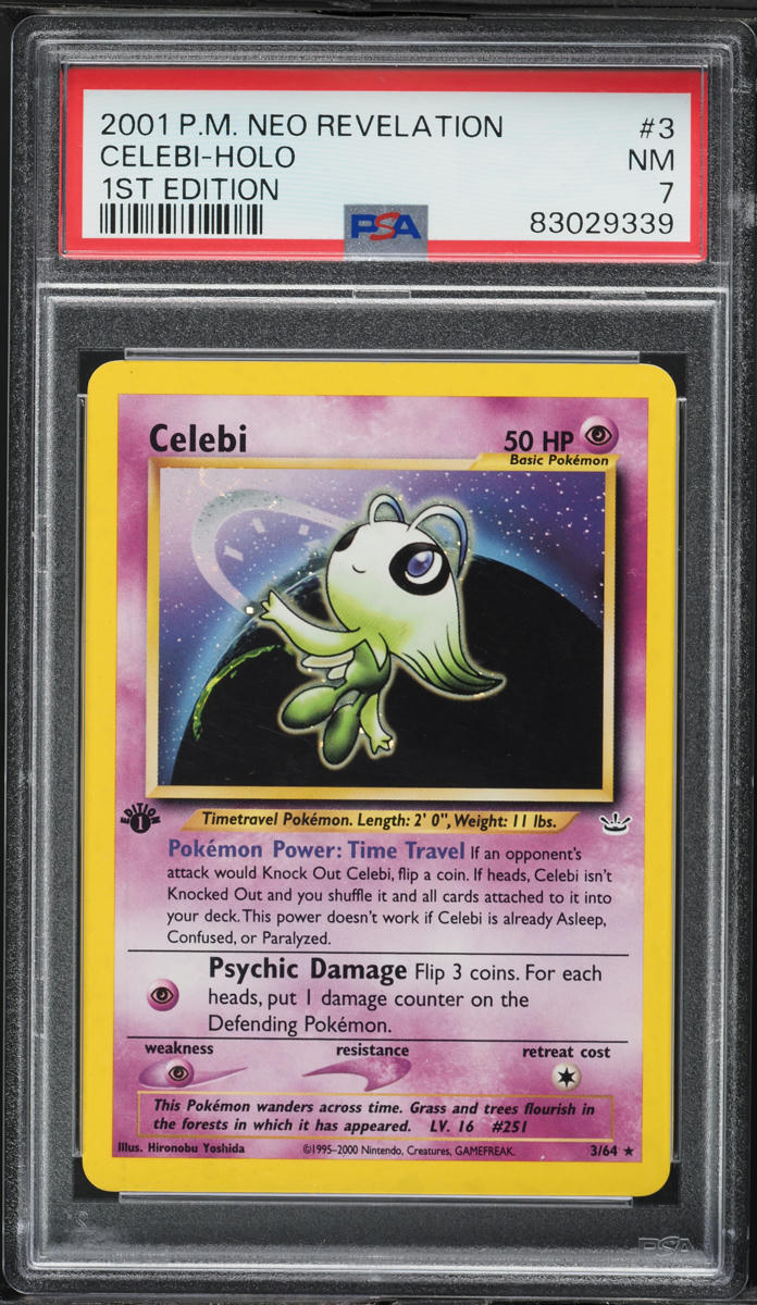 2001 Pokemon Neo Revelation 1st Edition Holo Celebi #3 PSA 7 NRMT