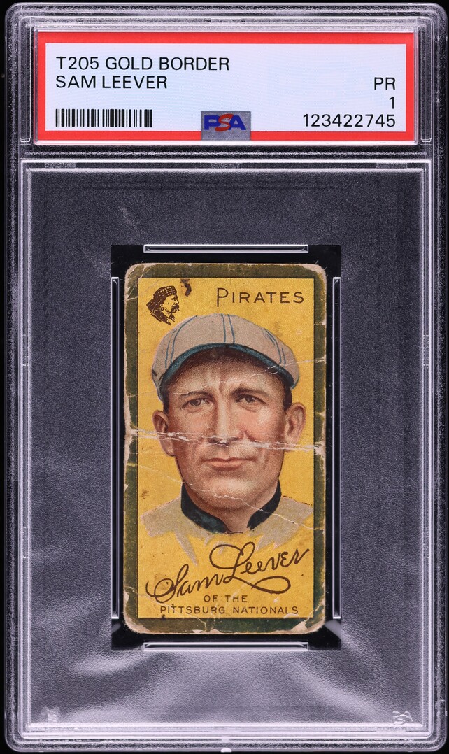 1911 T205 Gold Border Sam Leever PSA 1 PR
