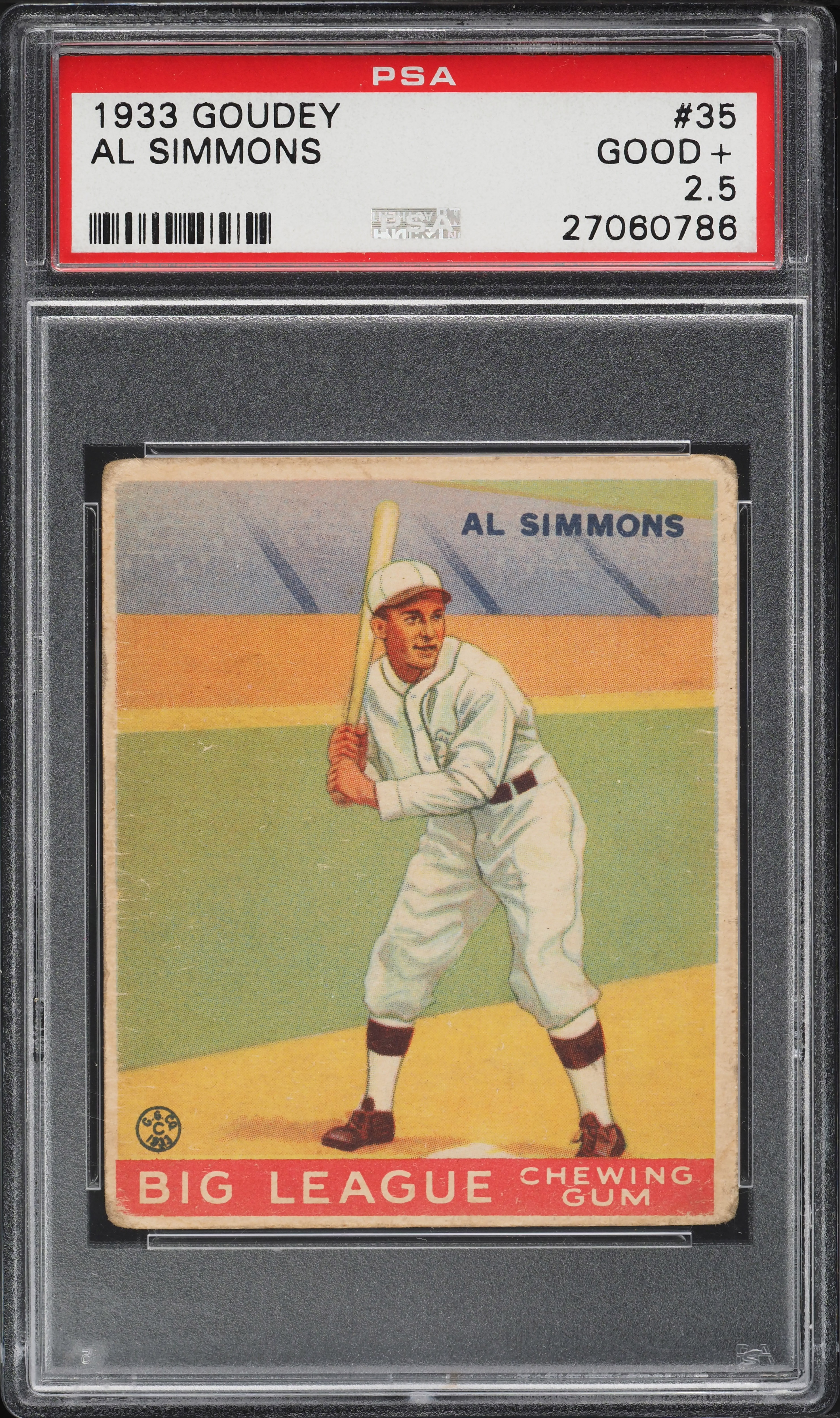 1933 Goudey Al Simmons #35 PSA 2.5 GD+