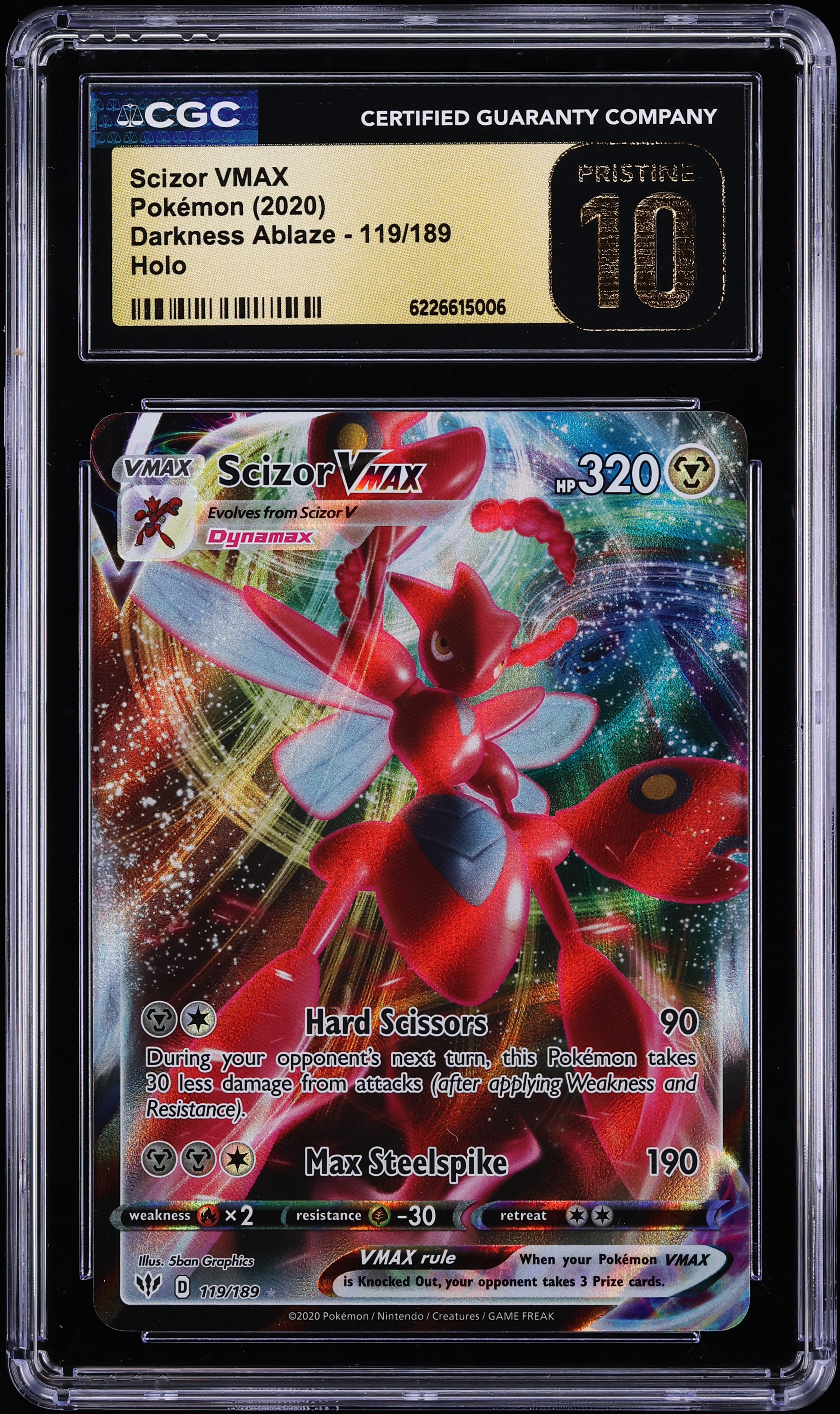 2020 Pokemon Sword & Shield Darkness Ablaze Holo Scizor VMAX #119 CGC 10 PRISTINE