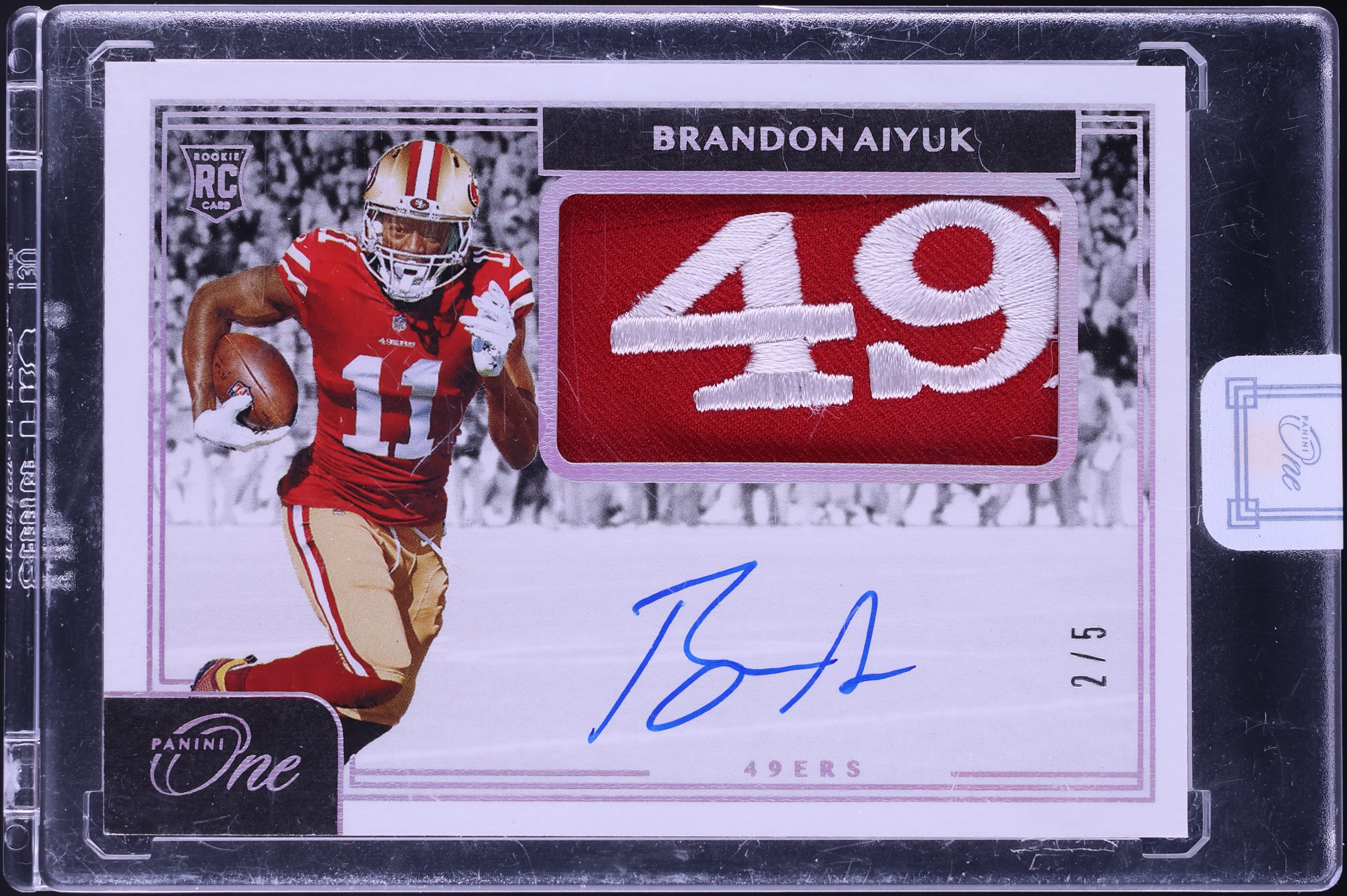 2020 Panini One Platinum Brandon Aiyuk ROOKIE PATCH AUTO /5 #17