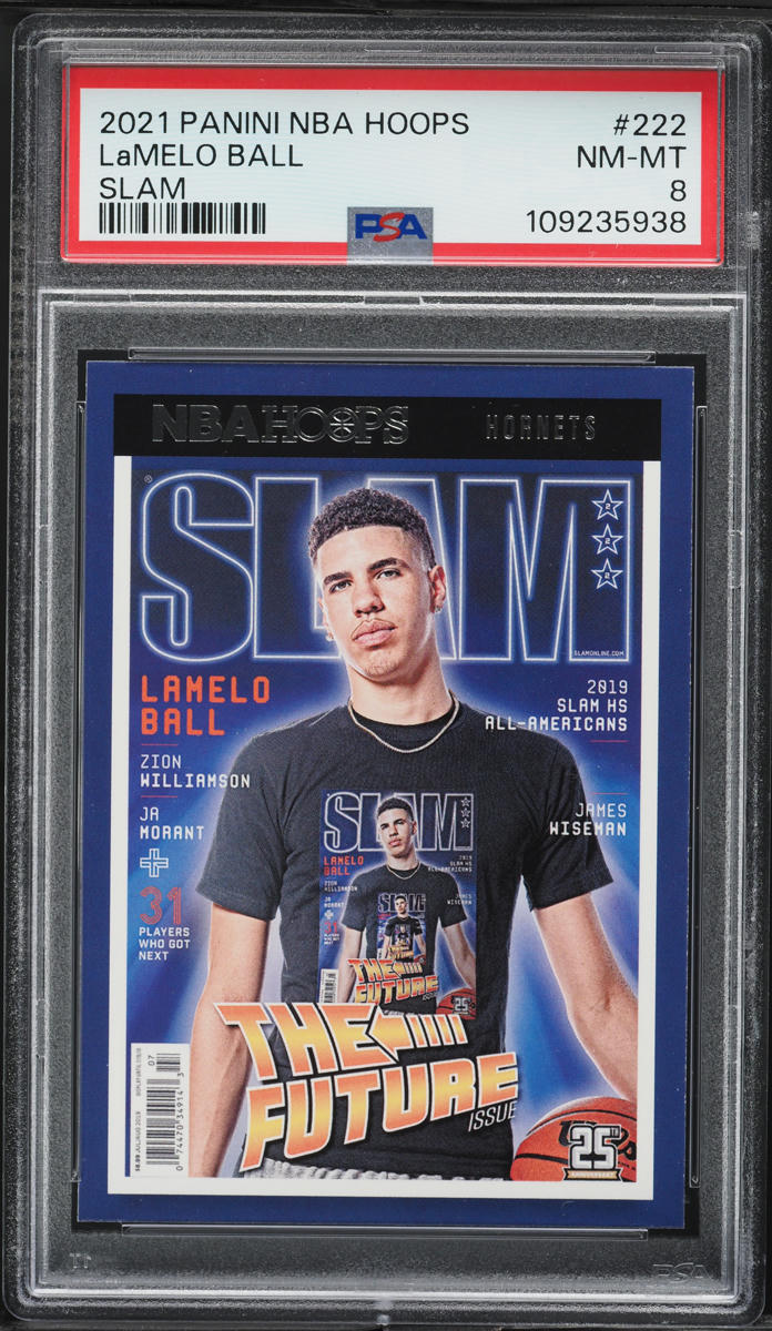 2021 Hoops Slam LaMelo Ball ROOKIE #222 PSA 8 NM-MT
