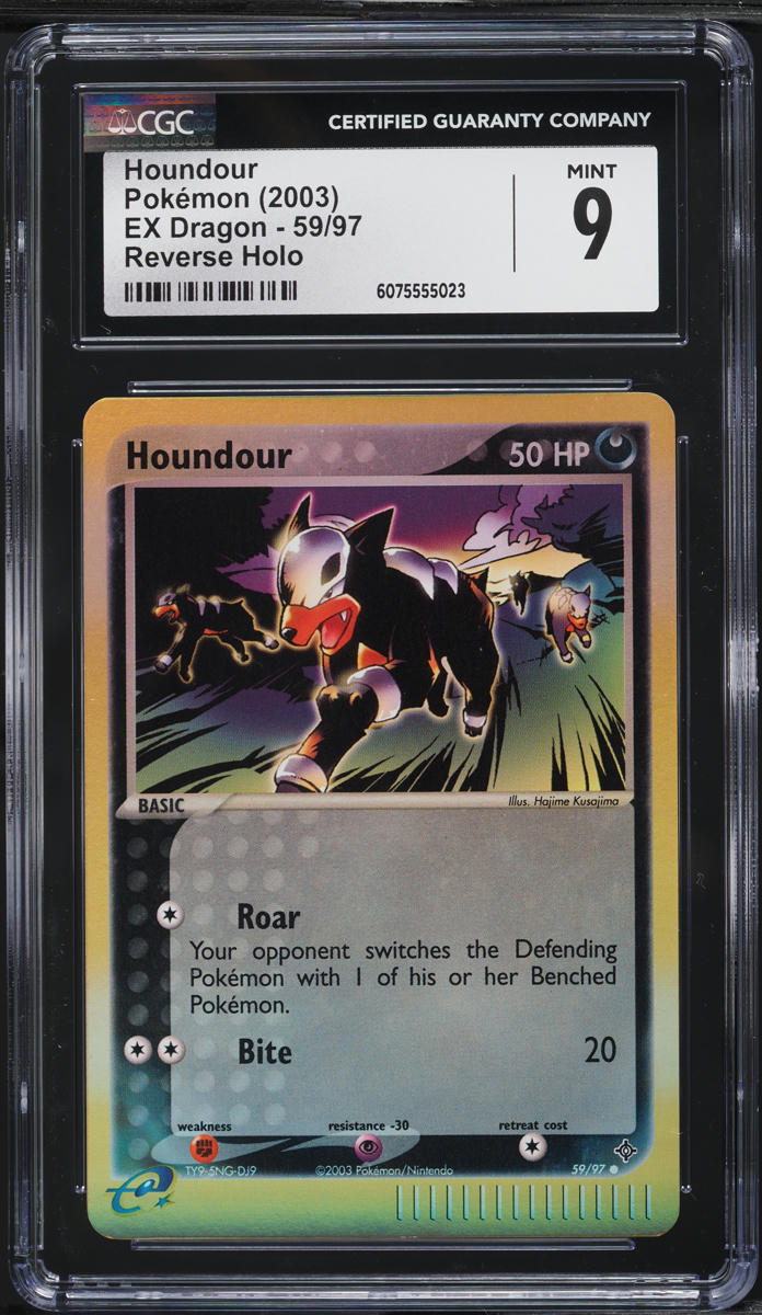 2003 Pokemon EX Dragon Reverse Holo Houndour #59 CGC 9 MINT