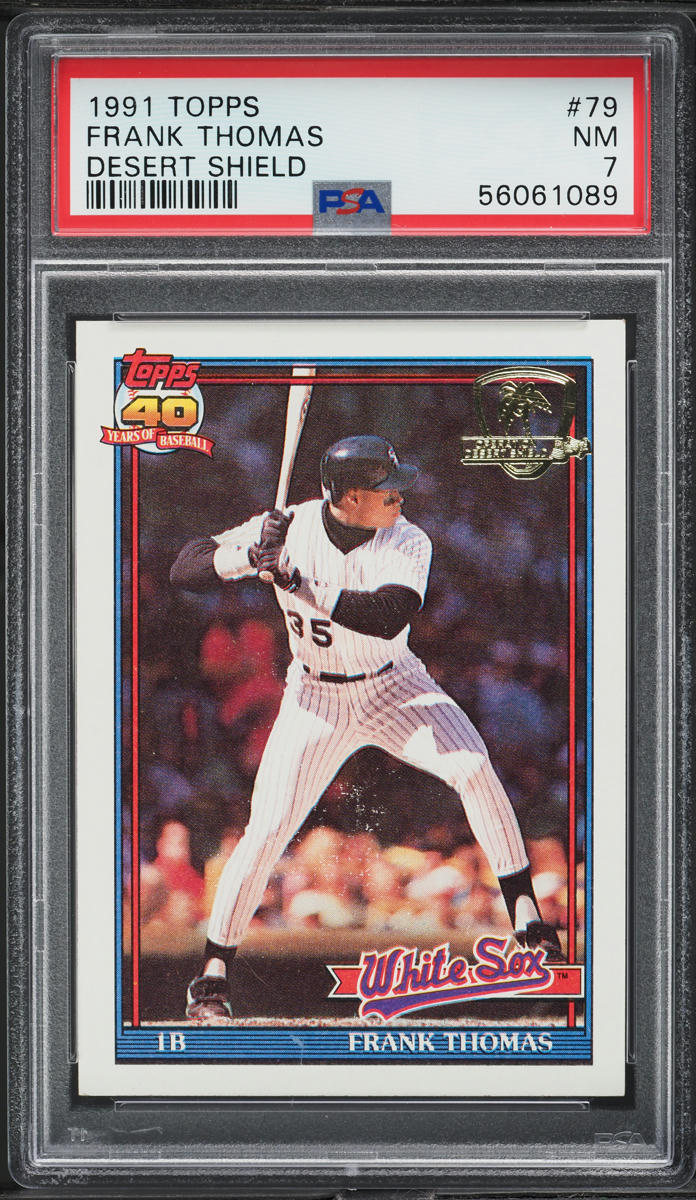 1991 Topps Desert Shield Frank Thomas #79 PSA 7 NRMT