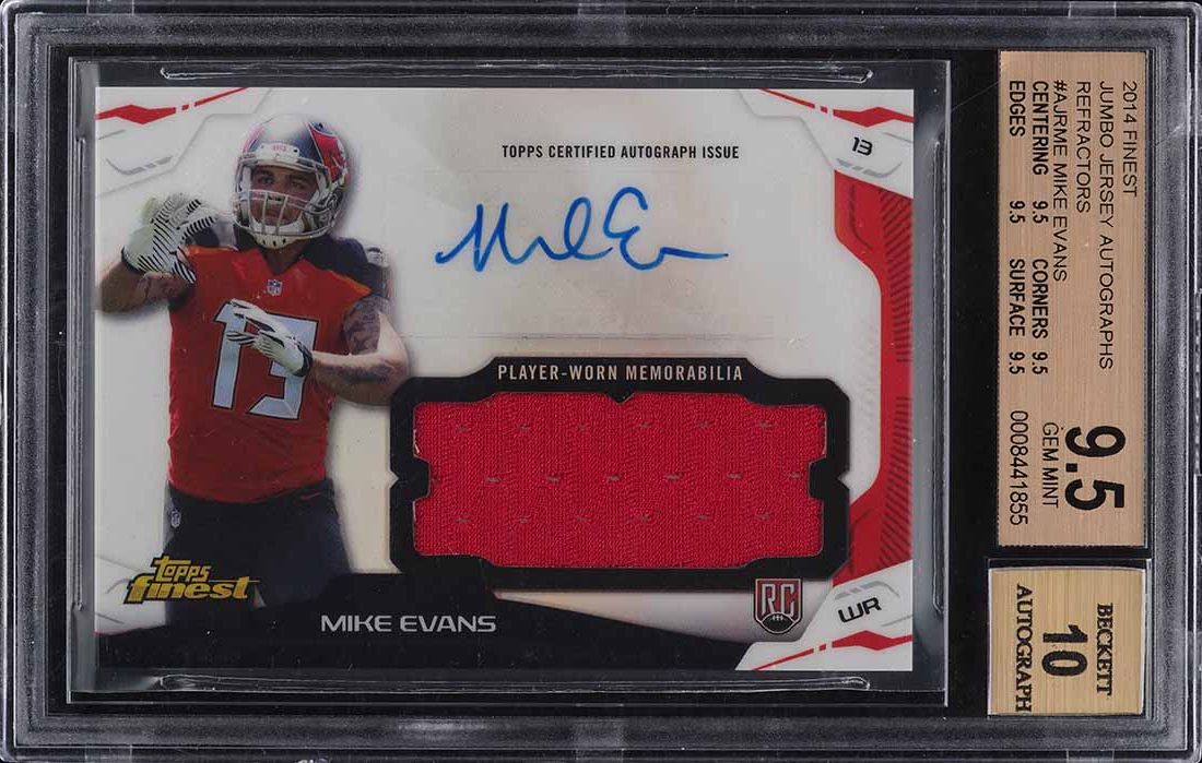 Mike Evans #AJR-ME 2014 Finest Football Jumbo Jersey Autographs