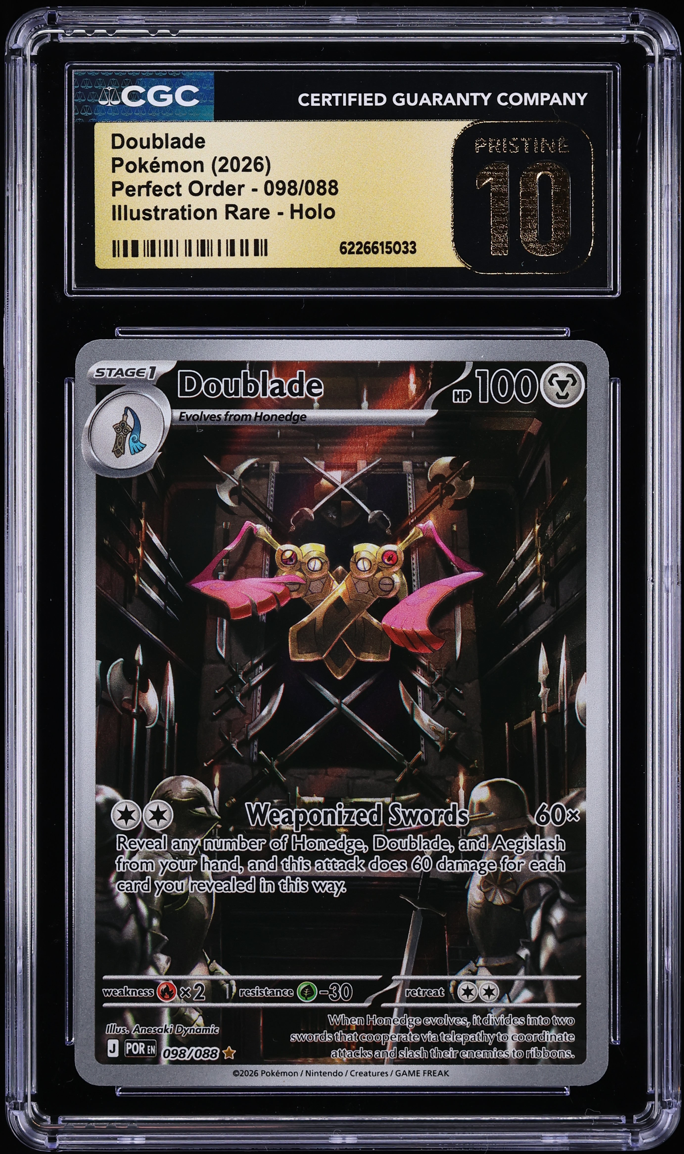 2026 Pokemon Mega Evolution Perfect Order IR Doublade #98 CGC 10 PRISTINE