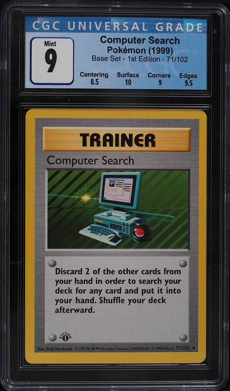 1999 Pokemon Base Set 1st Edition Computer Search #71 CGC 9 MINT