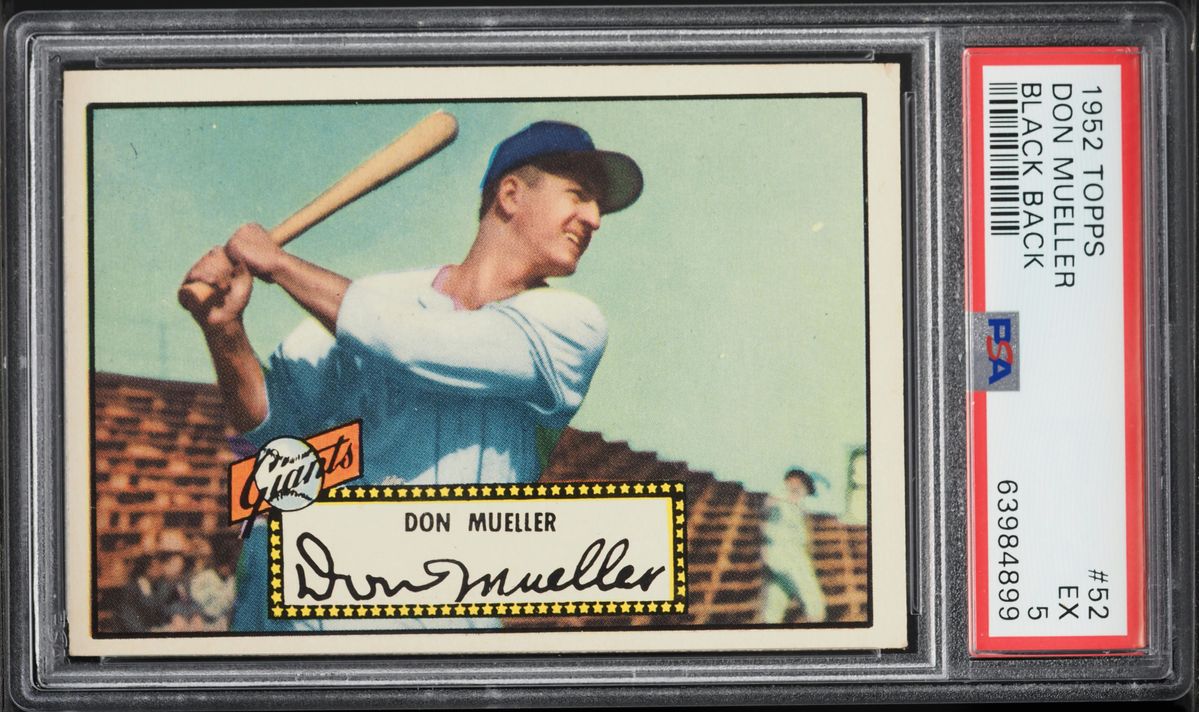 1952 Topps Don Mueller BLACK BACK #52 PSA 5 EX