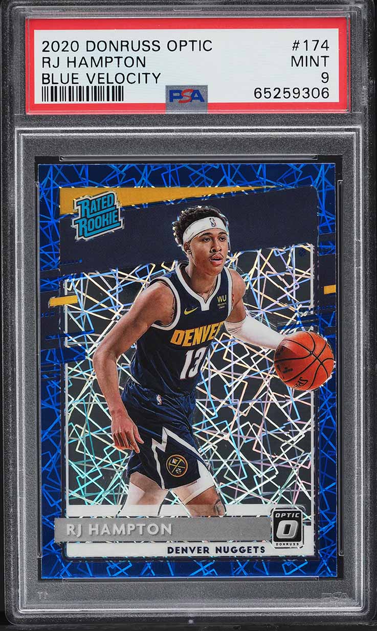 2020 Donruss Optic Blue Velocity RJ Hampton ROOKIE #174 PSA 9 MINT