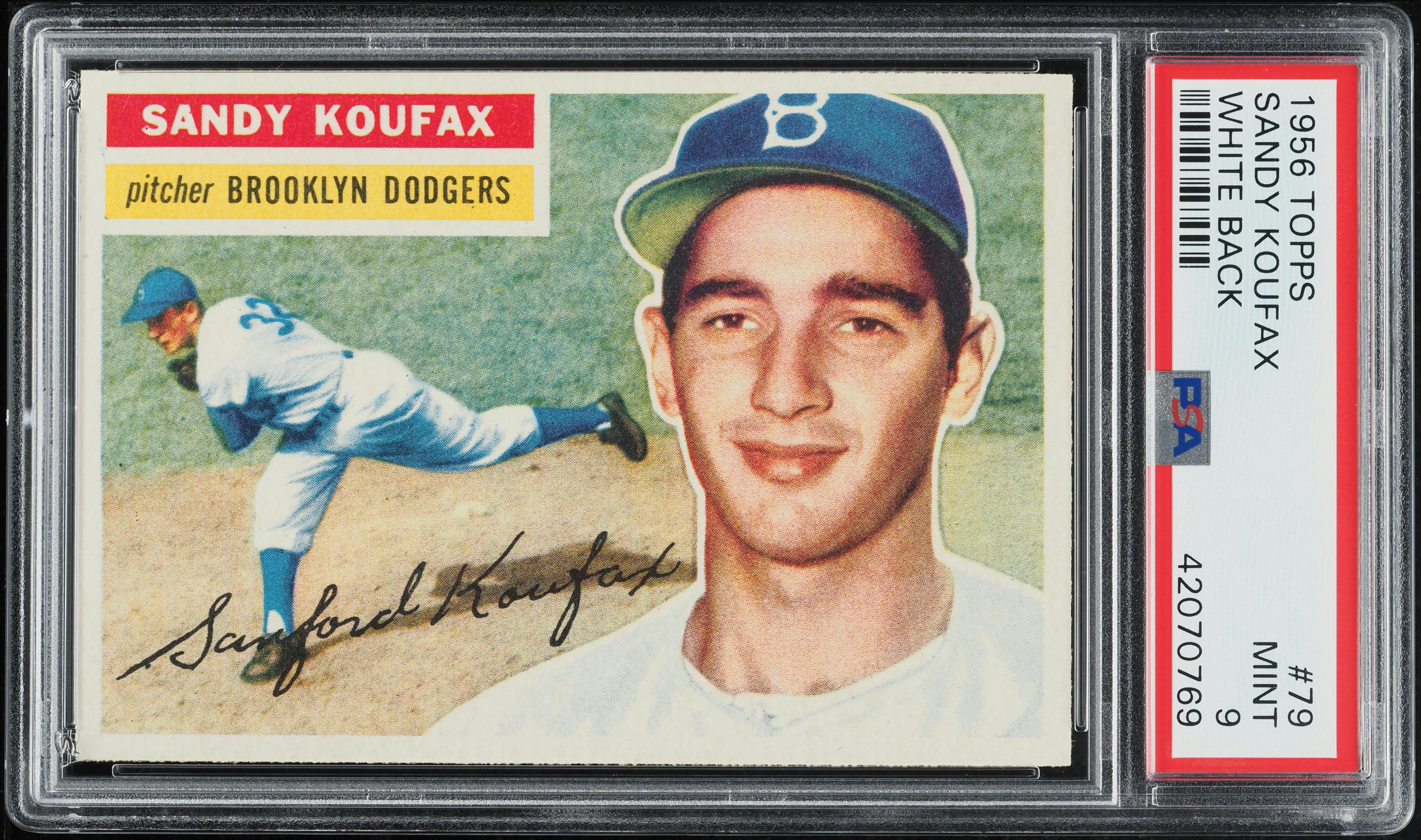 1956 Topps Sandy Koufax WHITE BACK #79 PSA 9 MINT