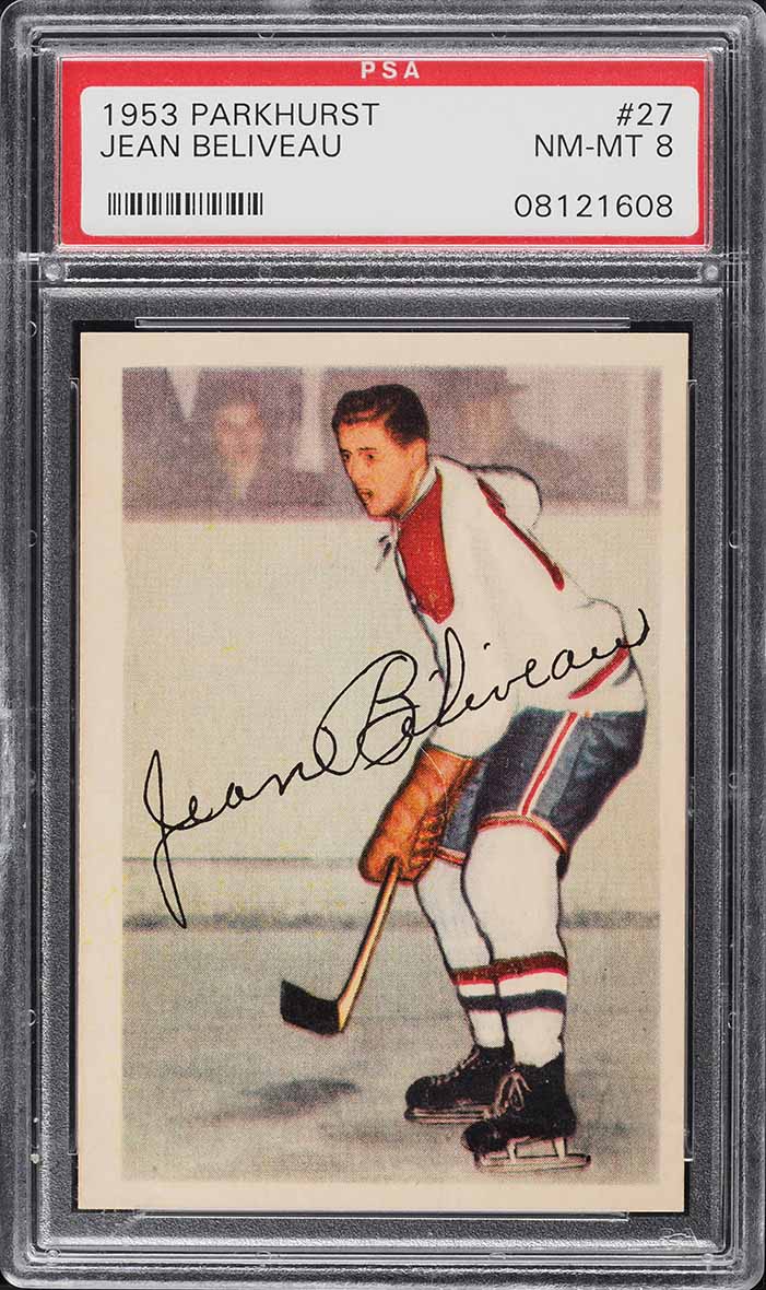 1953 Parkhurst Jean Beliveau ROOKIE RC #27 PSA 8 NM-MT