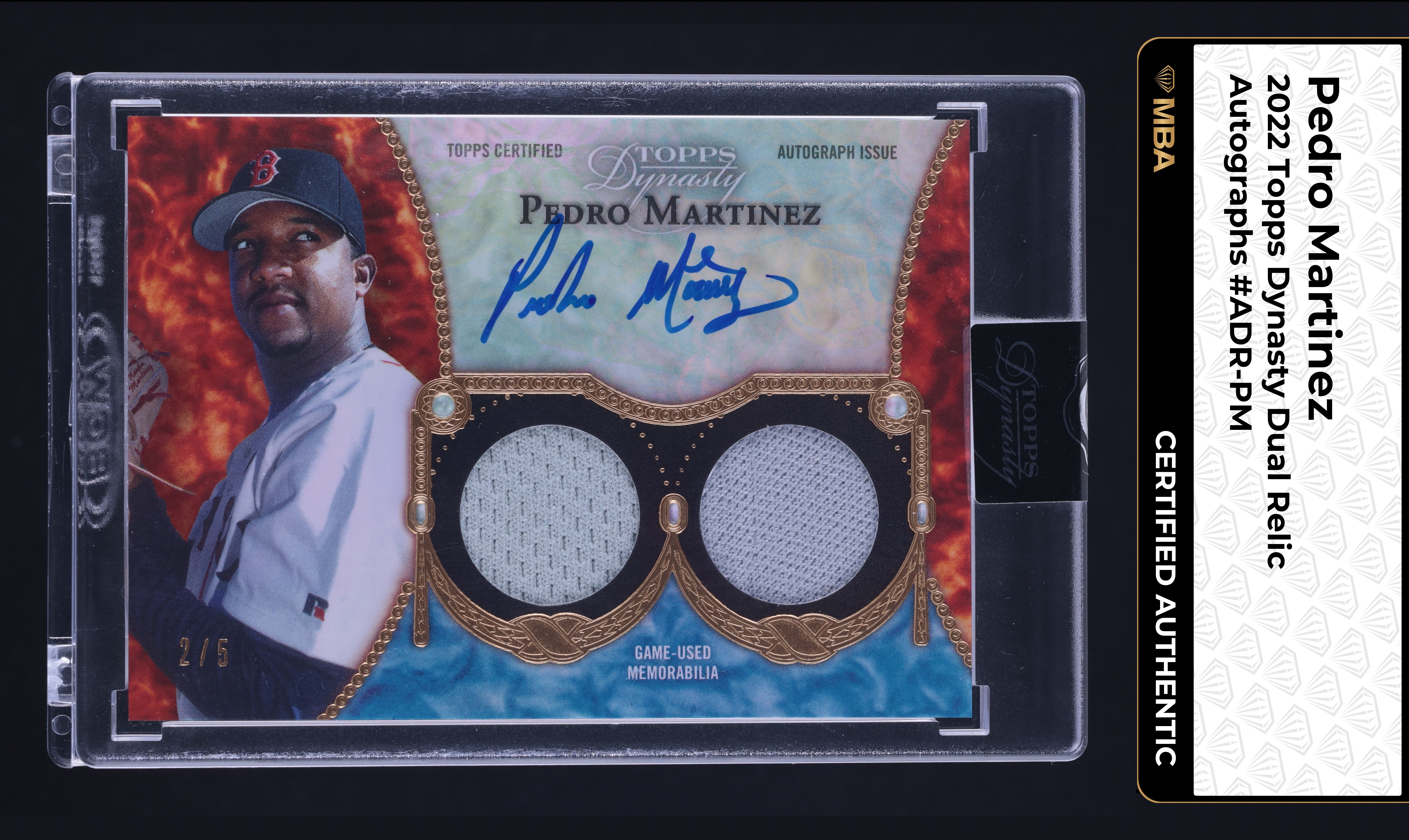 2022 Topps Dynasty Dual Pedro Martinez PATCH AUTO /5 #ADR-PM MBA AUTH