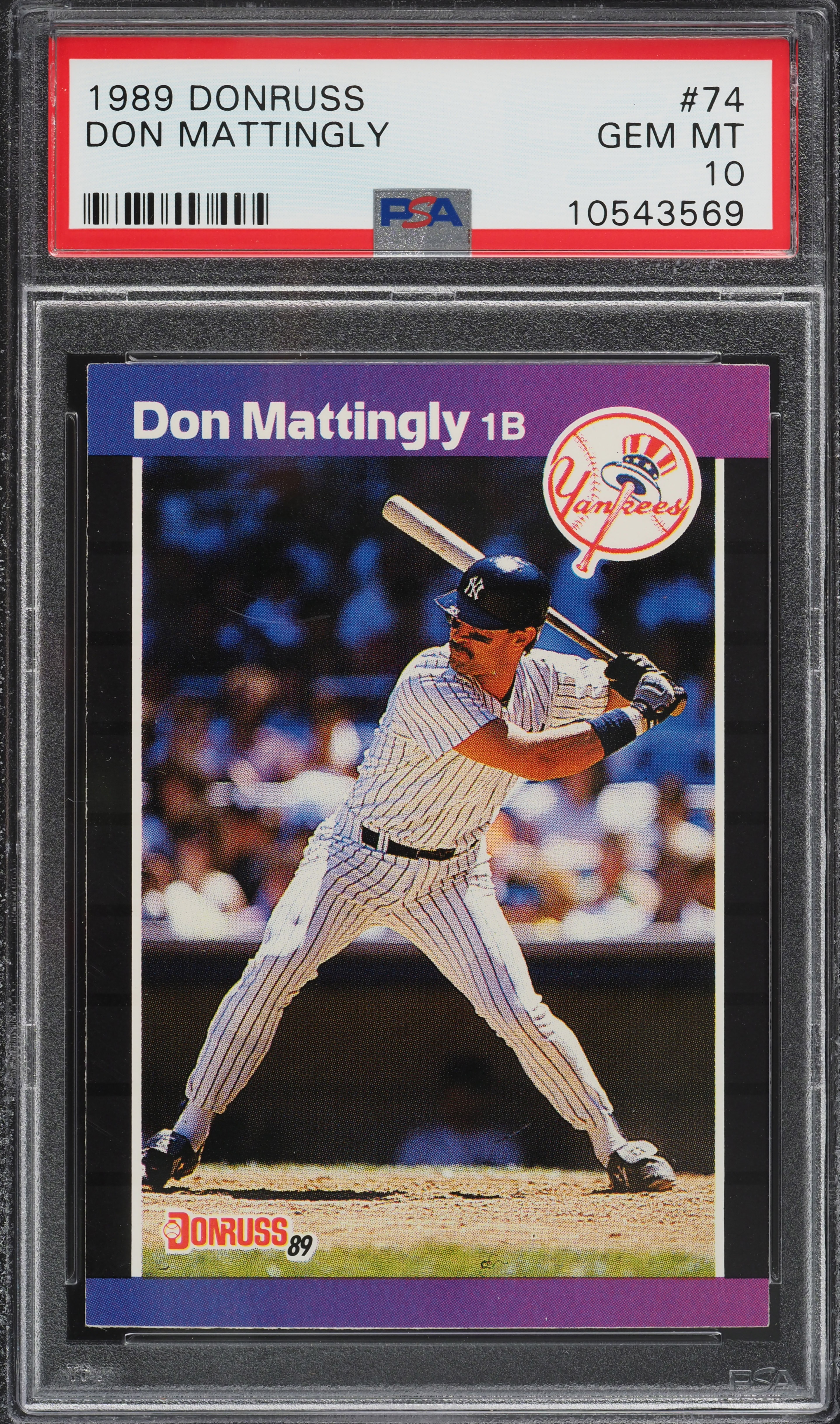 1989 Donruss Don Mattingly #74 PSA 10 GEM MINT