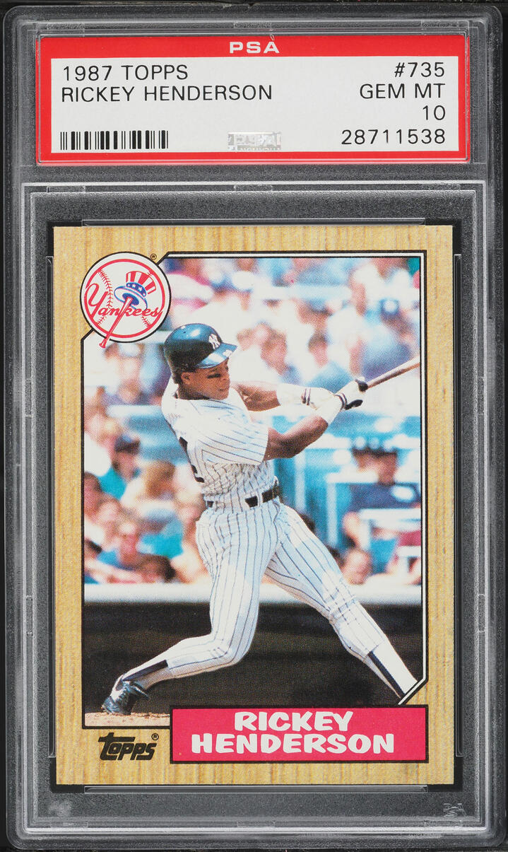 1987 Topps Rickey Henderson #735 PSA 10 GEM MINT
