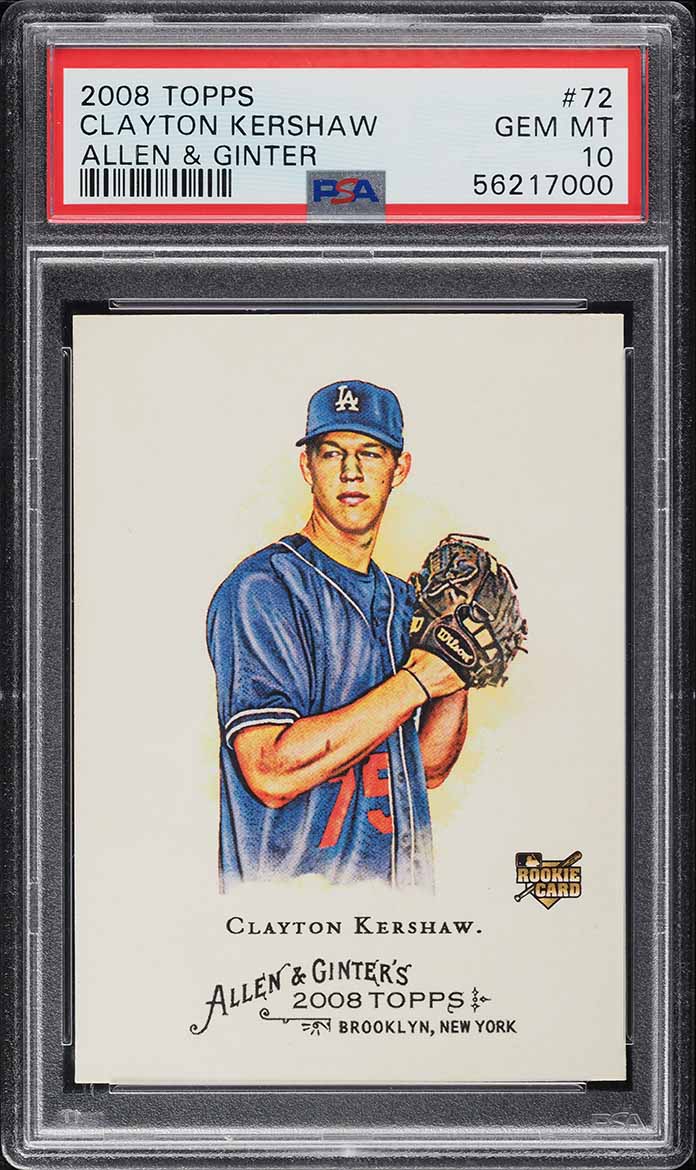 2008 Topps Allen & Ginter Clayton Kershaw ROOKIE #72 PSA 10 GEM MINT