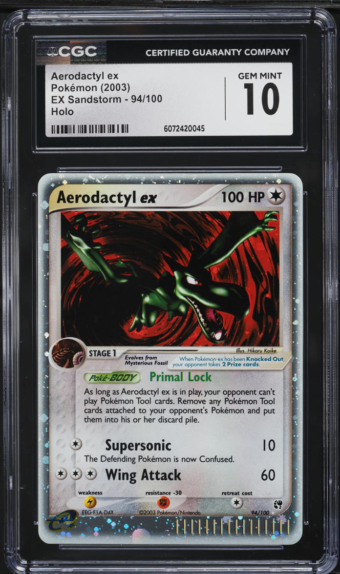 2003 Pokemon EX Sandstorm Holo Aerodactyl ex #94 CGC 10 GEM MINT