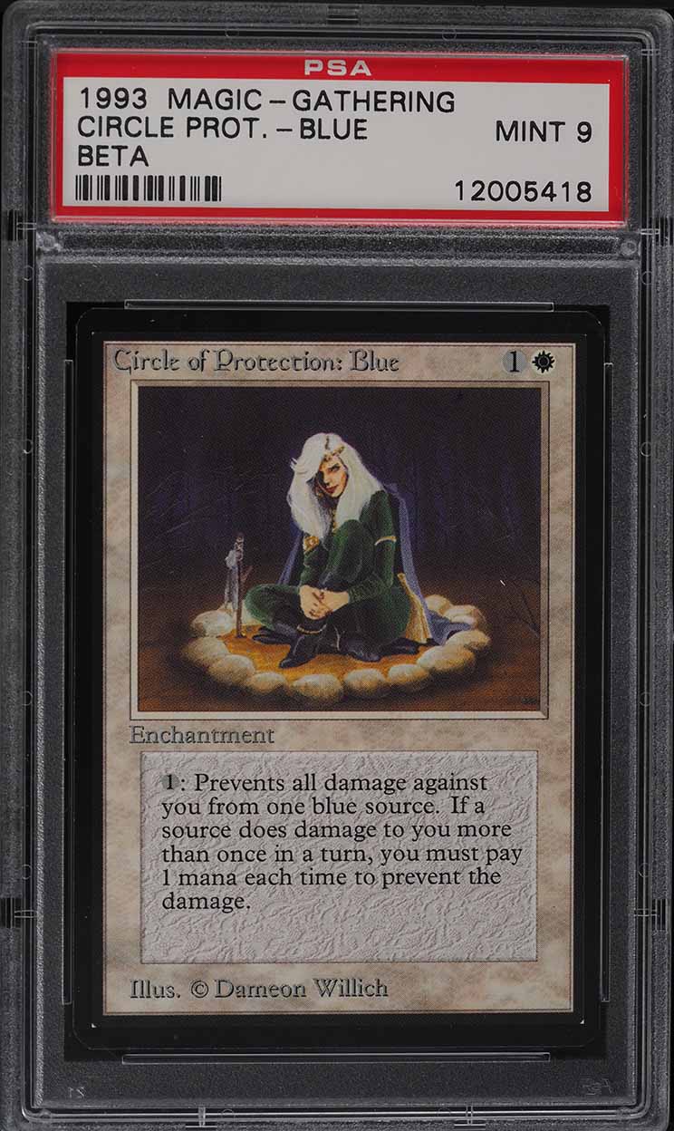 1993 Magic The Gathering MTG Beta Circle of Protection: Blue PSA 9 MINT