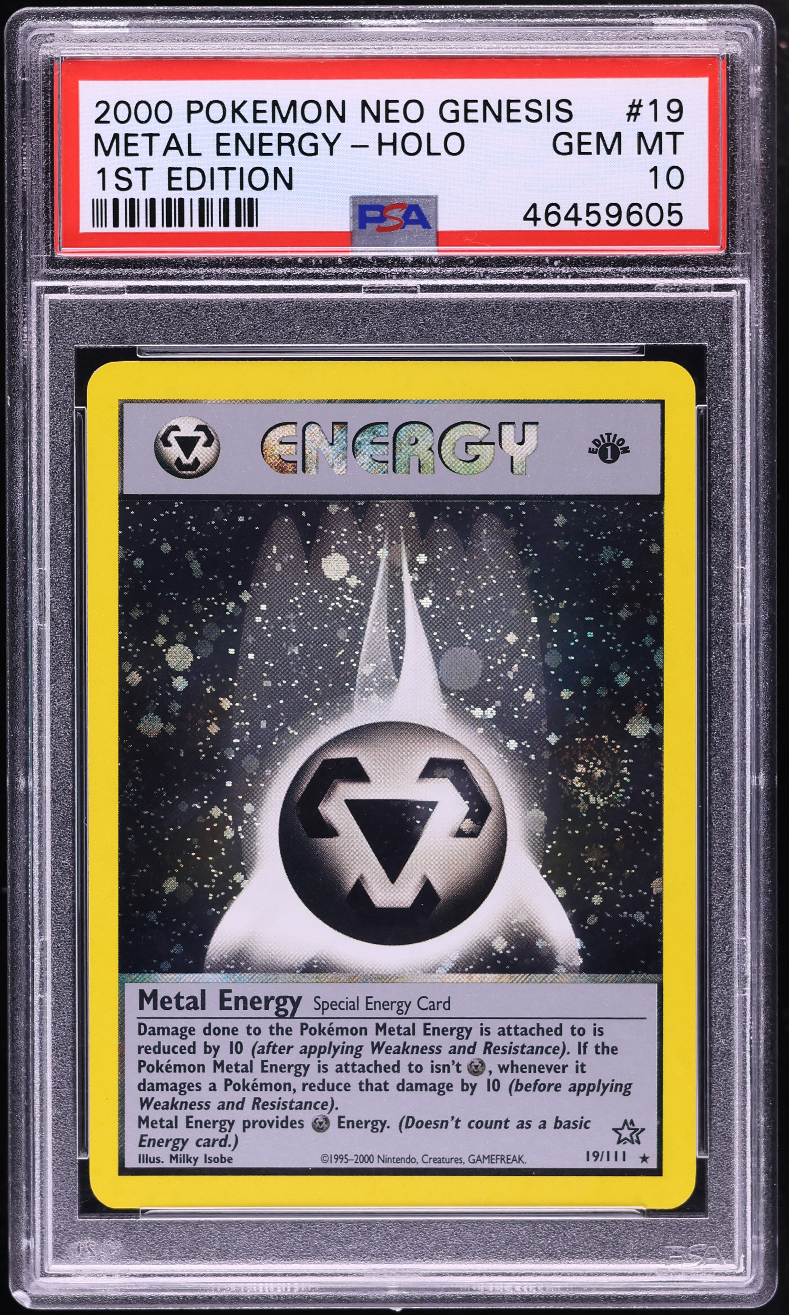 2000 Pokemon Neo Genesis 1st Edition Holo Metal Energy #19 PSA 10 GEM MINT