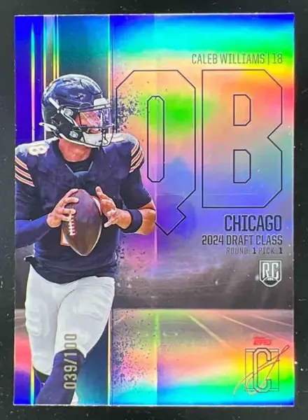2024 Topps Signature Class Chrome Variations Purple Caleb Williams RC /100