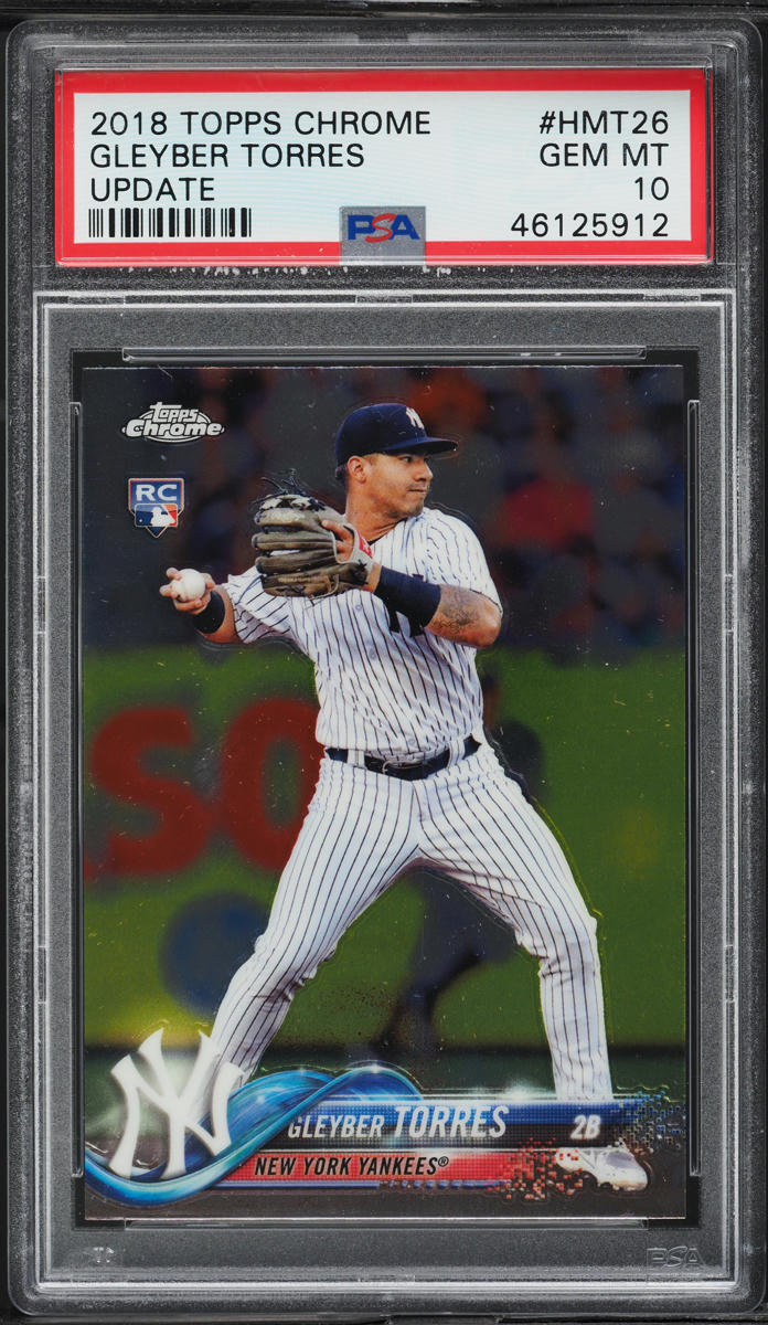 2018 Topps Chrome Update Gleyber Torres ROOKIE #HMT26 PSA 10 GEM MINT