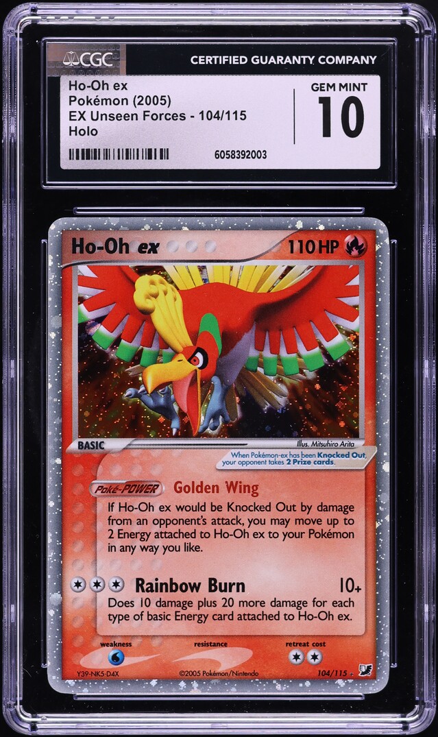 2005 Pokemon EX Unseen Forces Holo Ho-Oh ex #104 CGC 10 GEM MINT