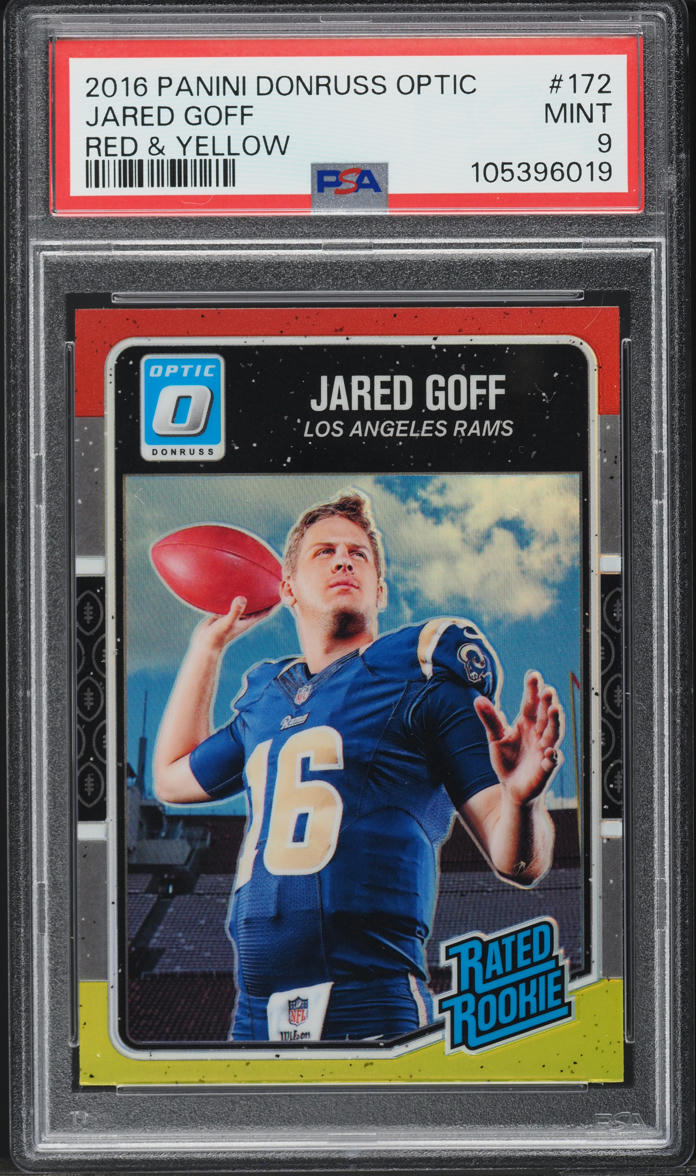 2016 Donruss Optic Red & Yellow Jared Goff ROOKIE #172 PSA 9 MINT