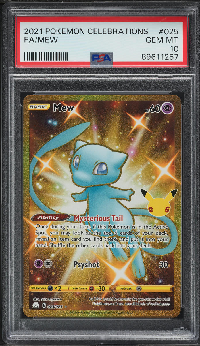 2021 Pokemon SWSH Celebrations Classic Collection Secret Rare Mew #25 PSA 10 GEM