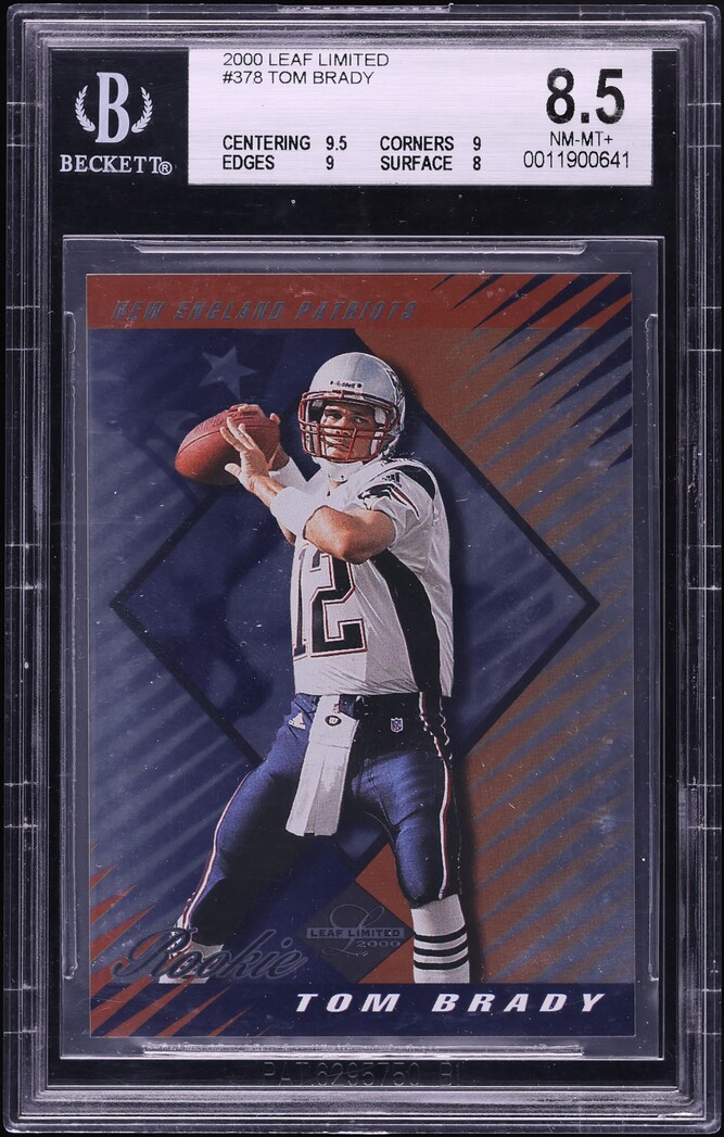 2000 Leaf Limited Tom Brady ROOKIE /350 #378 BGS 8.5 NM-MT+