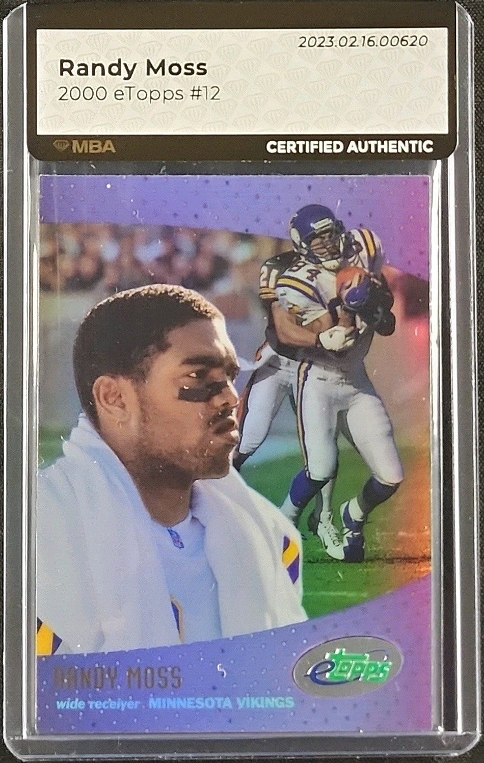 2000 eTopps Football Randy Moss #12 MBA AUTH