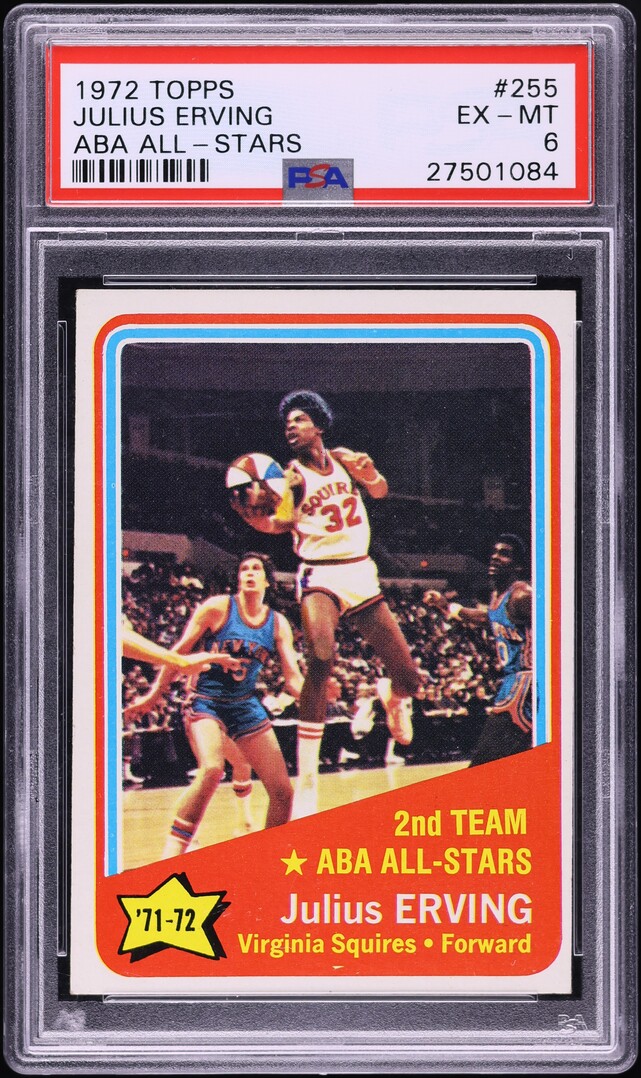 1972 Topps ABA All-Stars Julius Erving #255 PSA 6 EXMT