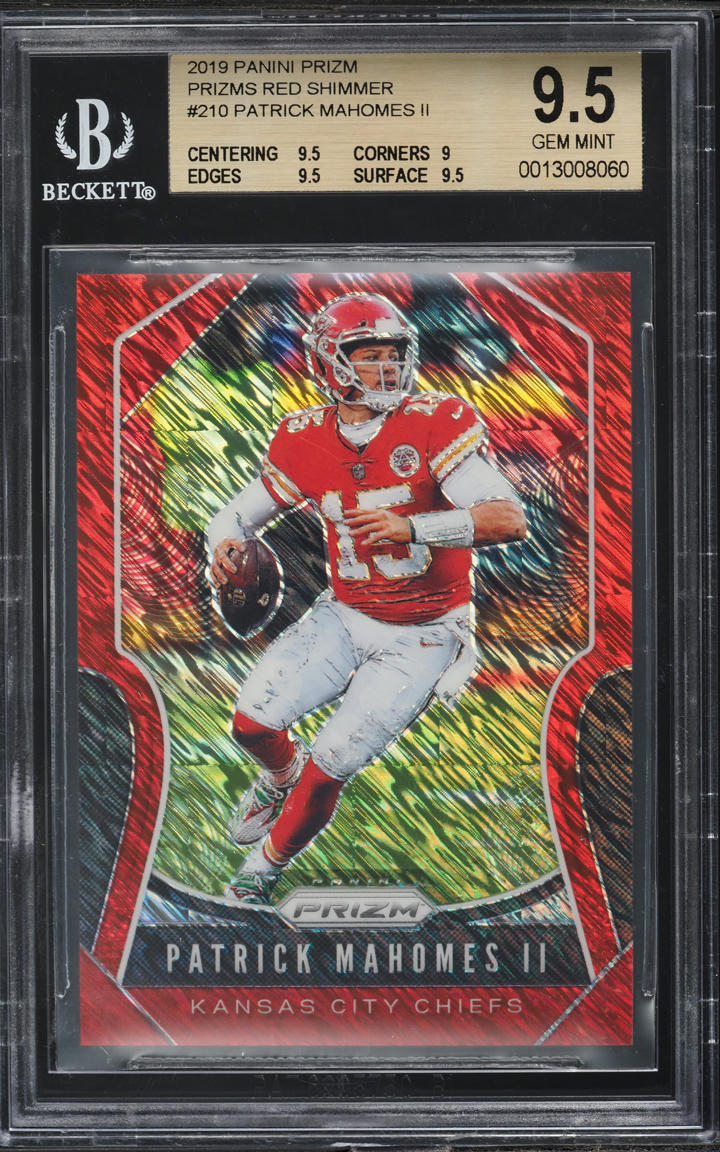 2019 Panini Prizm Red Shimmer Patrick Mahomes II /15 #210 BGS 9.5 GEM MINT