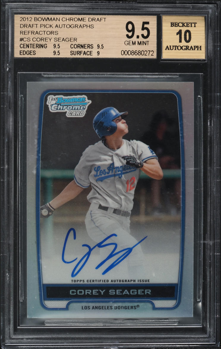 2012 Bowman Chrome Draft Refractor Corey Seager ROOKIE AUTO #BCA-CS BGS 9.5 GEM
