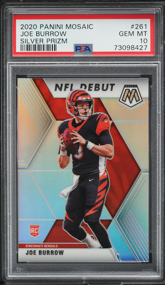 2020 Panini Mosaic Silver Prizm Joe Burrow ROOKIE #261 PSA 10 GEM MINT