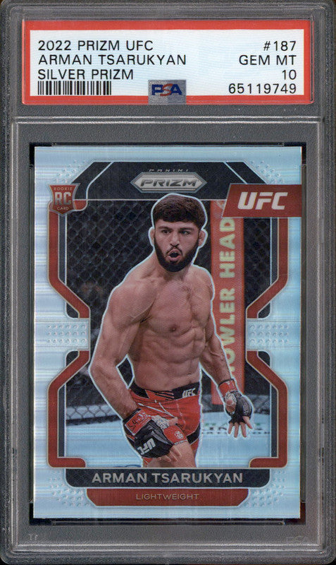 2022 Panini Prizm UFC Silver Prizm #187 Arman Tsarukyan RC PSA 10