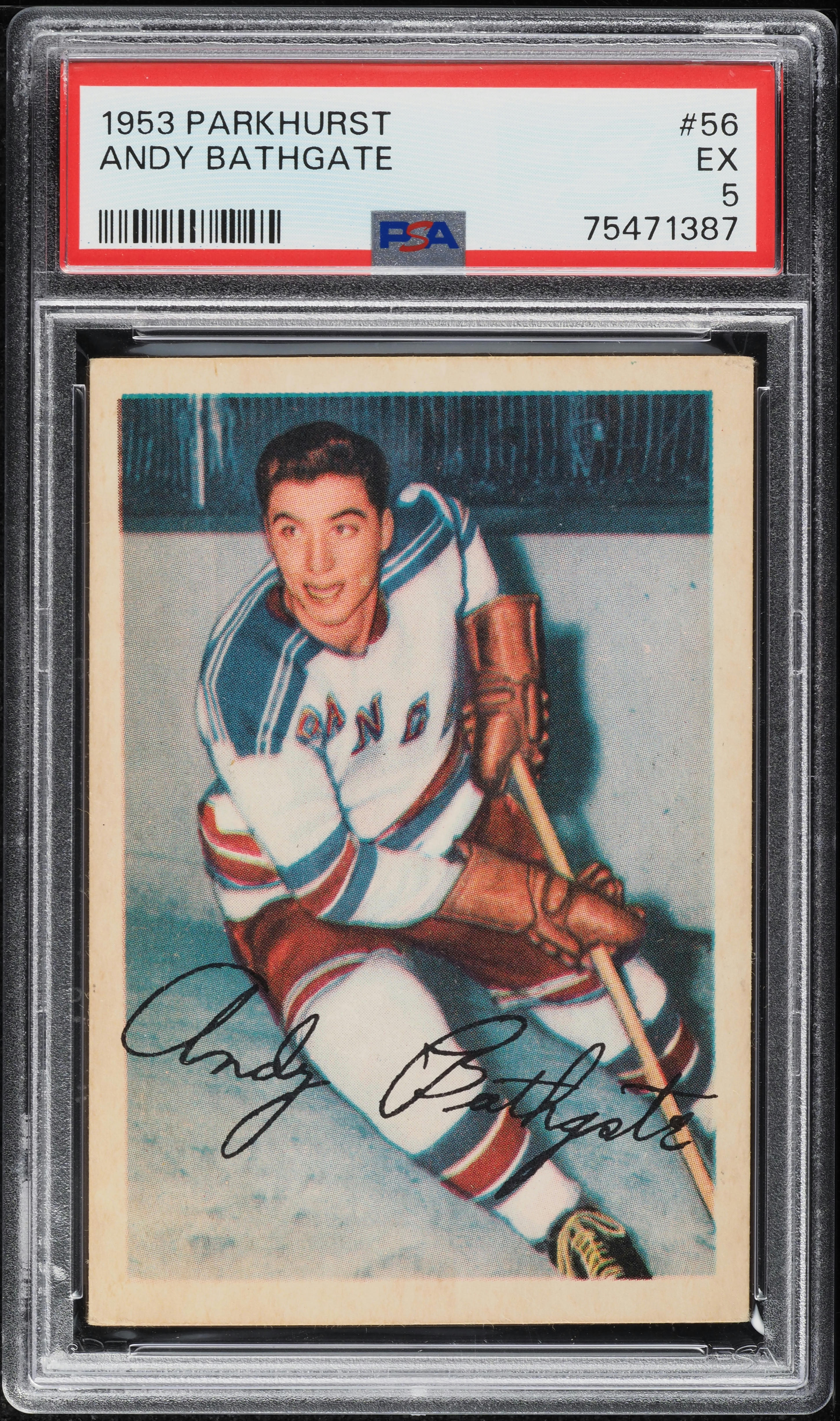 1953 Parkhurst Andy Bathgate ROOKIE #56 PSA 5 EX