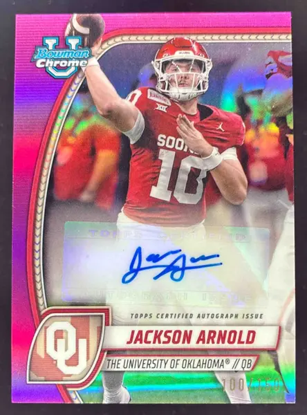 2024 Bowman Chrome University Fuchsia Refractor #PA-JAR Jackson Arnold Auto /150