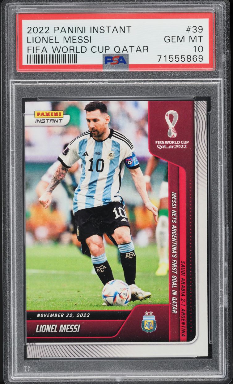 2022 Panini Instant FIFA World Cup Qatar Lionel Messi /796 #39 PSA 10 GEM MINT